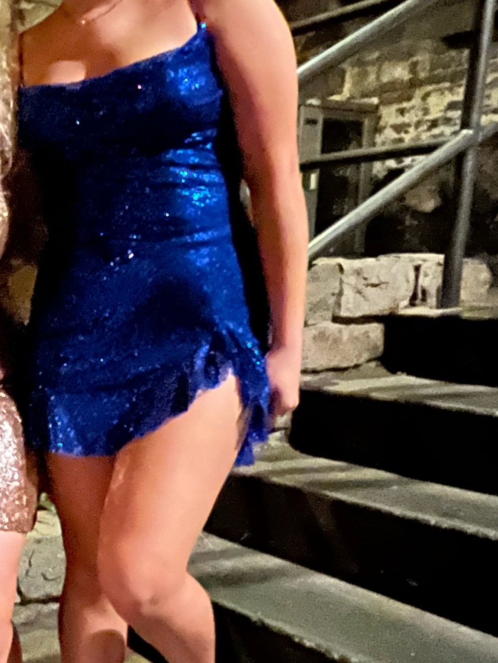 Lucy in the Sky Blue Sequin Mini Slip Dress - Picture 2 of 3